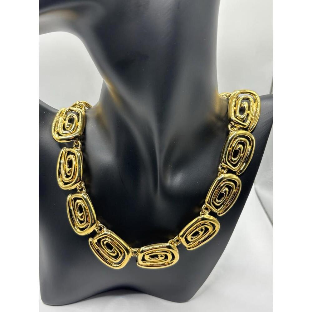 Vintage Anne Klein Gold-Tone Chunky Choker Statement Necklace NWT
